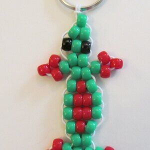 Pony Beads Gecko Lizard Keyring Item #7412025